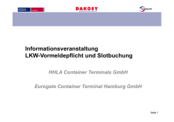 Informationsveranstaltung LKW-Vormeldepflicht und