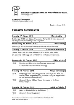 Fasnachts-Fahrplan 2016 - Fasnachtsgesellschaft Die Aagfrässene