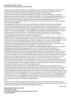 Jedes Kind kann singen &ndash;ja aber Eine