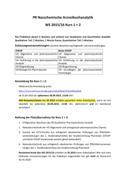 PR Nasschemische Arzneibuchanalytik