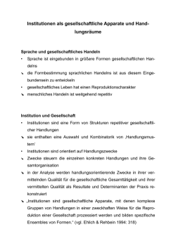 Institutionen als gesellschaftliche Apparate und