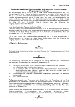 Vergnügungssteuer inklusive 2 Änderungen ab 01-07-2015