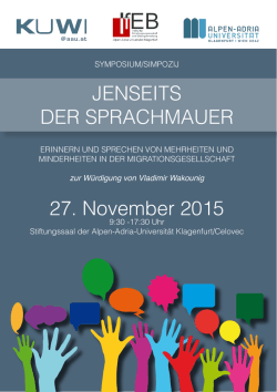 JENSEITS DER SPRACHMAUER 27. November 2015 - ifeb