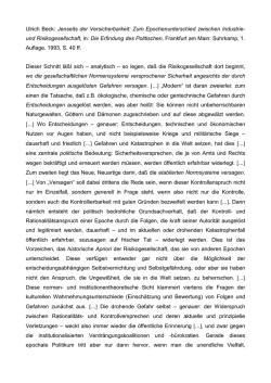 Jenseits der Versicherbarkeit