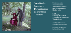 Jenseits der Sprache &ndash; Portraits eines nonverbalen Theaters