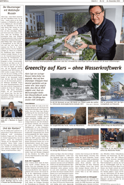 Greencity auf Kurs &ndash; ohne Wasserkraftwerk