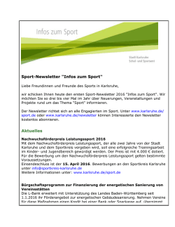 Infos zum Sport