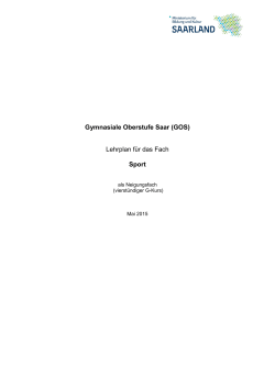 Gymnasiale Oberstufe Saar (GOS) Lehrplan f&uuml;r das Fach Sport