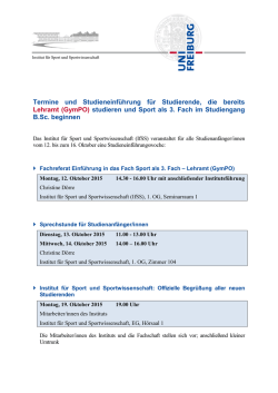 Einf&uuml;hrungsveranstaltung