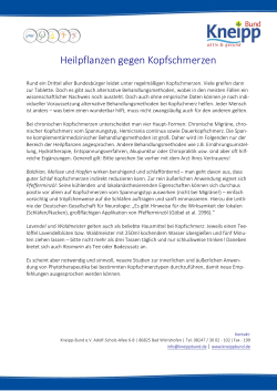 Heilpflanzen gegen Kopfschmerzen - Kneipp-Bund