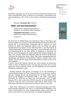 Hitler und das Griechentum