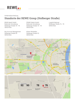 Standorte der REWE Group (Stolberger Straße) 92 90 78 76