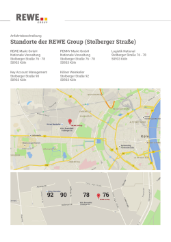 Standorte der REWE Group (Stolberger Stra&szlig;e) 92 90 78 76