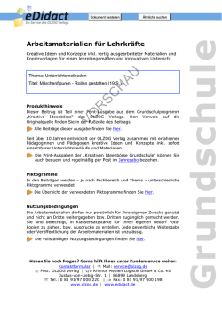 Arbeitsmaterialien Grundschule - Märchenfiguren