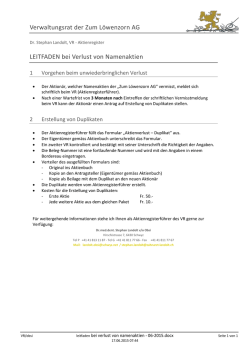 Leitfaden bei Verlust