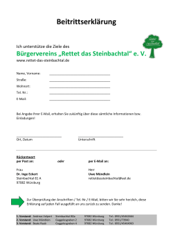 Mitgliedsantrag - "Rettet das Steinbachtal" eV