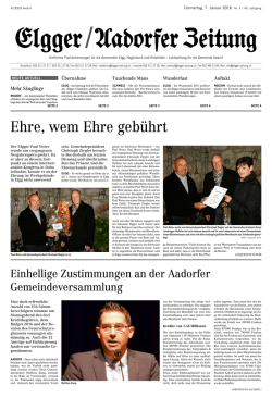 Ehre, wem Ehre geb&uuml;hrt