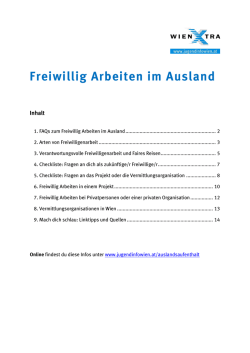 Freiwillig arbeiten im Ausland