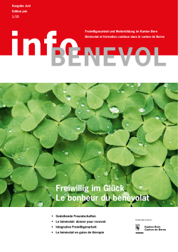 infoBENEVOL 1/15 Freiwillig im Gl&uuml;ck