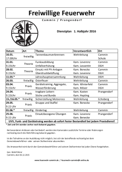 Dienstplan - Freiwillige Feuerwehr Cammin