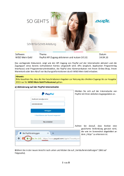 PayPal API Zugang einrichten