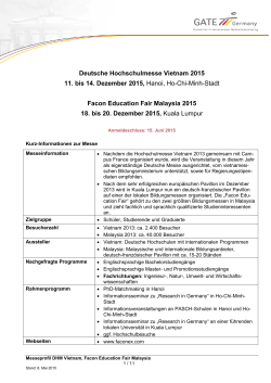 Deutsche Hochschulmesse Vietnam 2015 11. bis 14