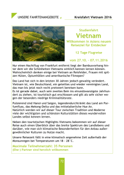 KreisLandFrauen-Fahrt 2016 nach Vietnam