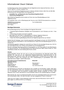 Informationen Visum Vietnam