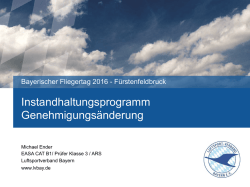 Instandhaltungsprogramm Genehmigungs&auml;nderung