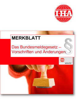 Das Bundesmeldegesetz &ndash; Vorschriften und &Auml;nderungen