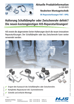 Produktneuheit - Halterung Schalldämpfer Opel