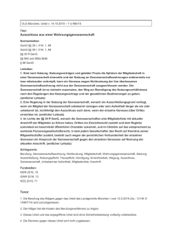 Ausschluss aus einer Wohnungsgenossenschaft