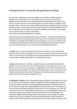Hom&ouml;opathie beim Trauma des alleingebliebenen