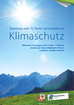 Klimaschutz - Klimabündnis Tirol