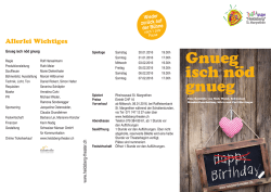 Gnueg isch n&ouml;d gnueg