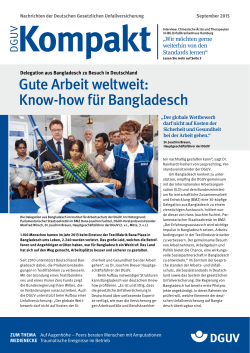 Gute Arbeit weltweit: Know-how f&uuml;r Bangladesch