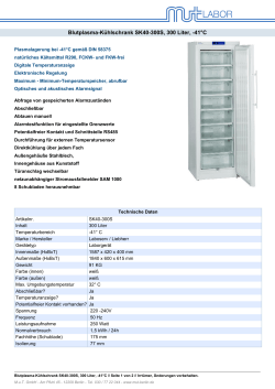 Blutplasma-Kühlschrank SK40-300S, 300 Liter, -41°C