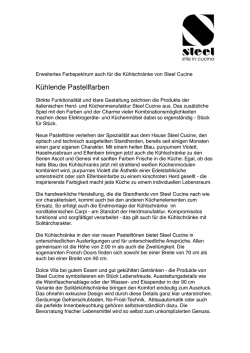 Erweitertes Farbspektrum auch für die Kühlschränke von Steel Cucine