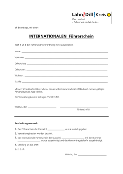 INTERNATIONALEN F&uuml;hrerschein - Lahn-Dill