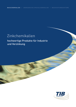 Zinkchemikalien Brosch&uuml;re - TIB