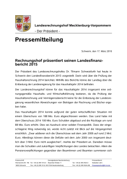 Pressemitteilung - Landesrechnungshof Mecklenburg