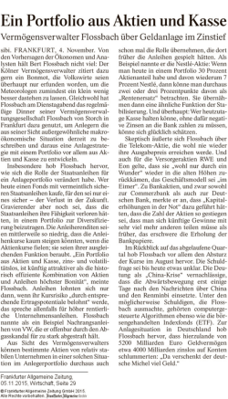 Ein Portfolio aus Aktien und Kasse