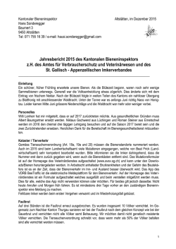 Jahresbericht 2015 von Hans Sonderegger