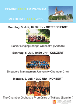 MUSIKTAGE 2015 FELS PFARRE AM WAGRAM FELS