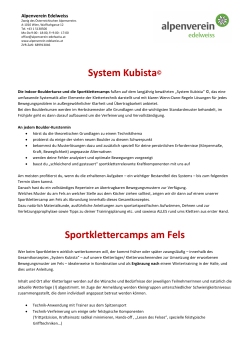 System Kubista© Sportklettercamps am Fels