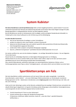 System Kubista&copy; Sportklettercamps am Fels