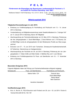 FELS-Vereinsmitteilung 2016 - Bayerische Landesanstalt für