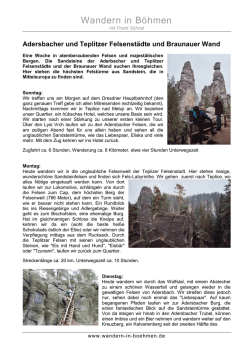 Wandern in B&ouml;hmen - Wandern in Boehmen