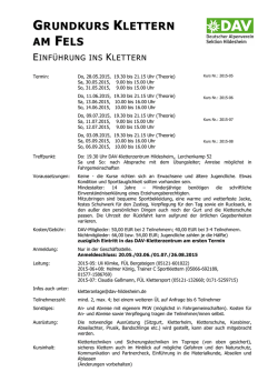 GRUNDKURS KLETTERN AM FELS