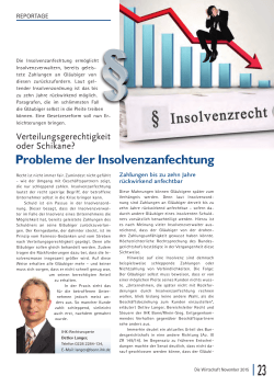 Probleme der Insolvenzanfechtung - IHK Bonn/Rhein-Sieg